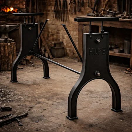 Gietijzeren tafelpoot – Industrieel model HUPE (in hoogte verstelbaar)