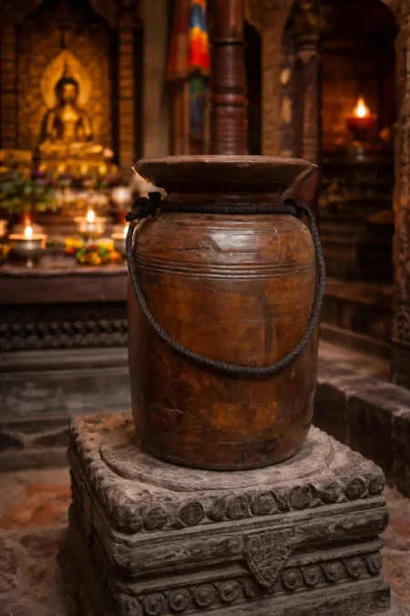Oude waterpot uit Nepal XL