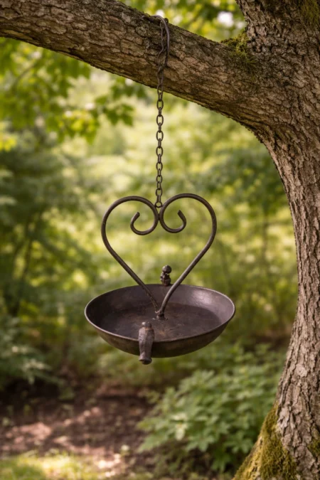 Hangend vogelbakje voor voer en water