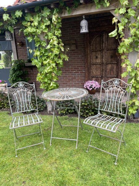 Tuinset tafel 2 stoelen-Reddisch green