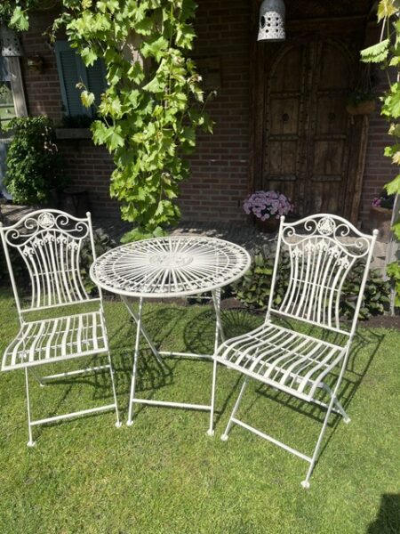 Tuinset tafel 2 stoelen-whit off
